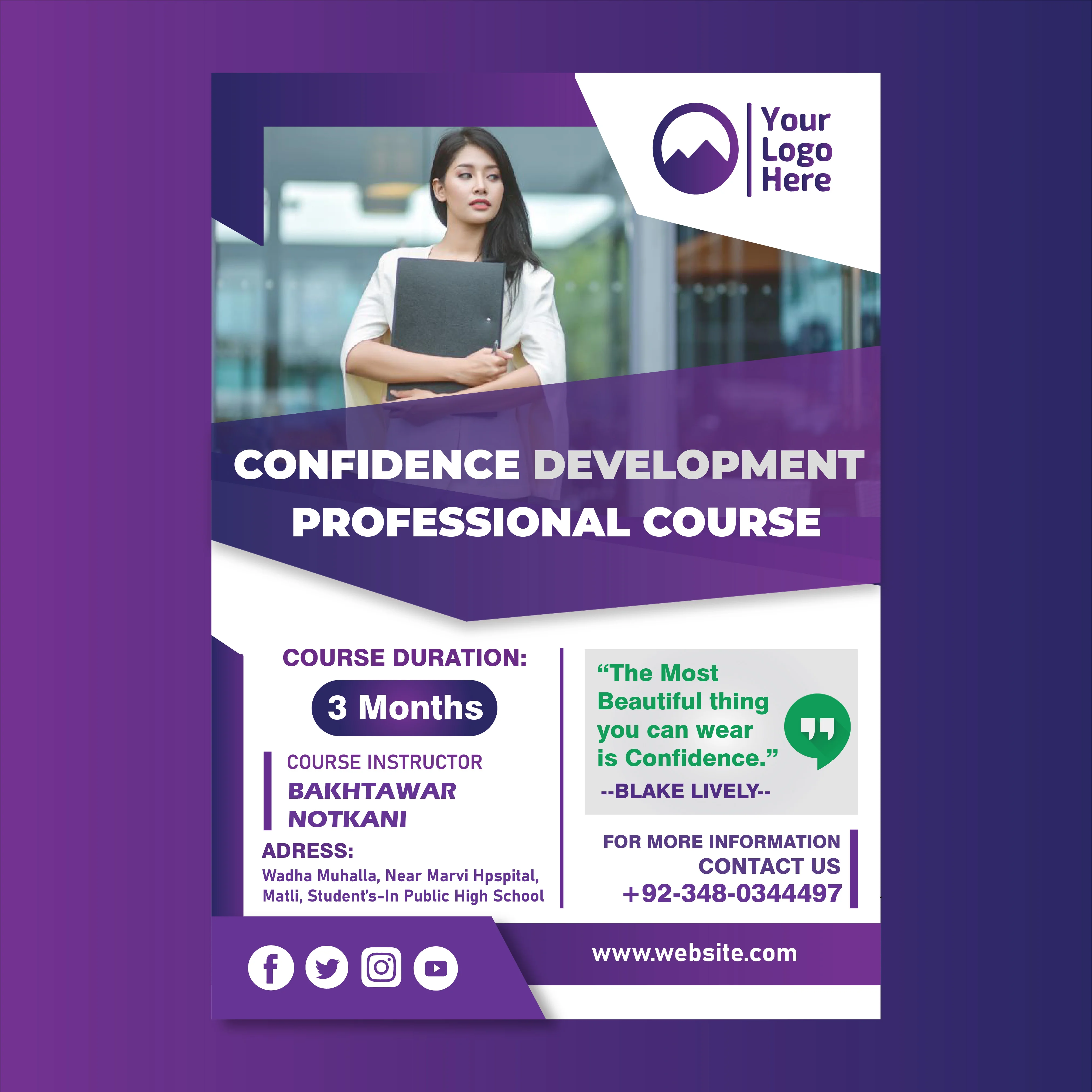 Professional Course Flyer in Illustrator